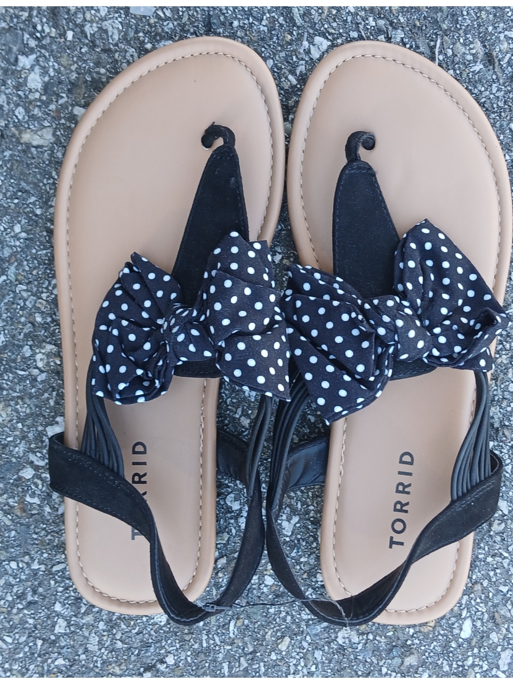 Torrid Black Polka Dot Bow Sandals Size 6